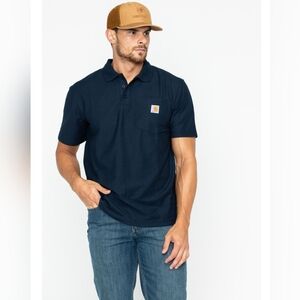 Carhartt Men's Contractor's original fit Pocket Polo shirt. Size M in blue